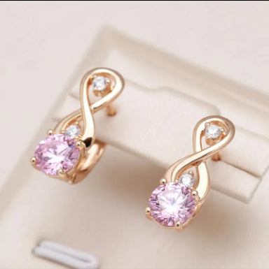 Rose Gold Light Luxury Round Petite Earrings