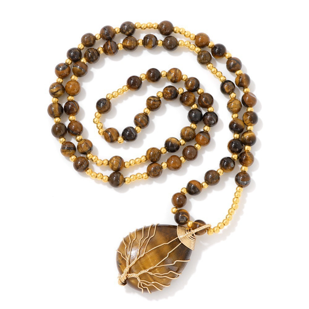 Stone Pendant Elastic String Men's And Women's Necklaces Seaside Beach Style