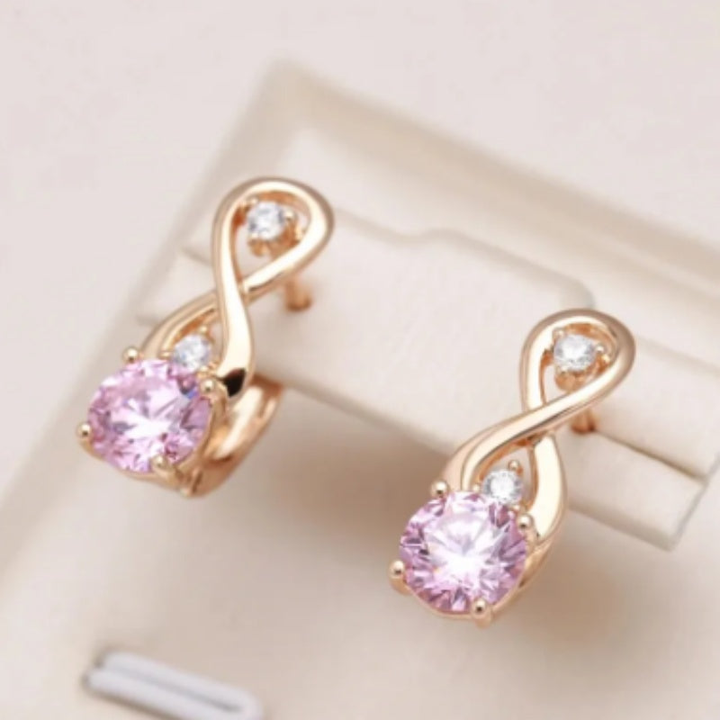 Rose Gold Light Luxury Round Petite Earrings