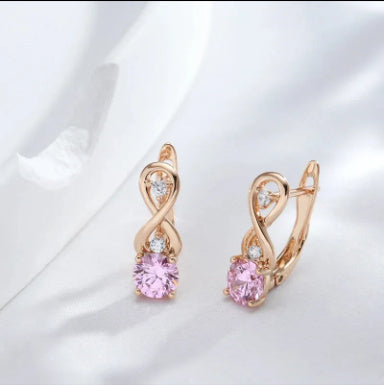Rose Gold Light Luxury Round Petite Earrings