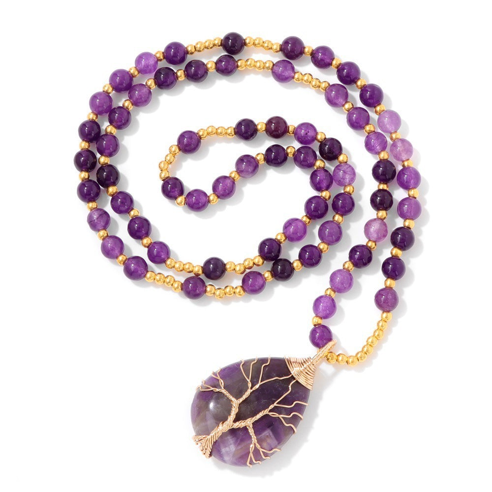 Stone Pendant Elastic String Men's And Women's Necklaces Seaside Beach Style