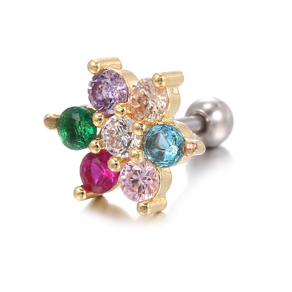 Puncture Personality Creative Screw Stud Earrings
