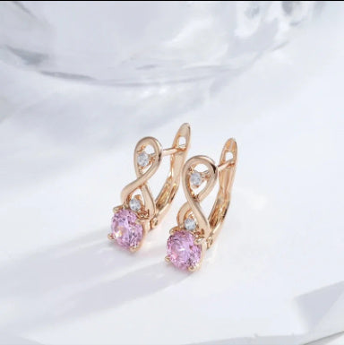 Rose Gold Light Luxury Round Petite Earrings