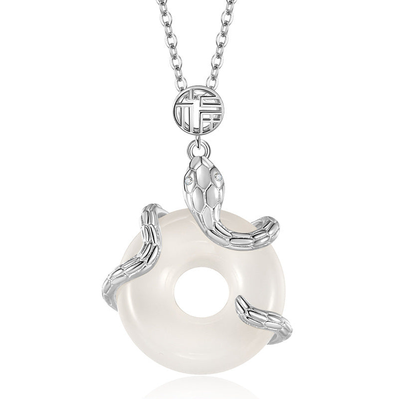 Winding Snake Blessing Necklace Female New Year Clavicle Chain