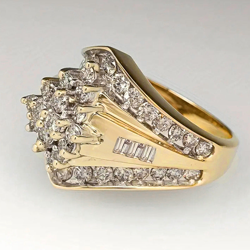 European And American Heavy Industry Ring Female Palace Style Affordable Luxury Fashion Ring