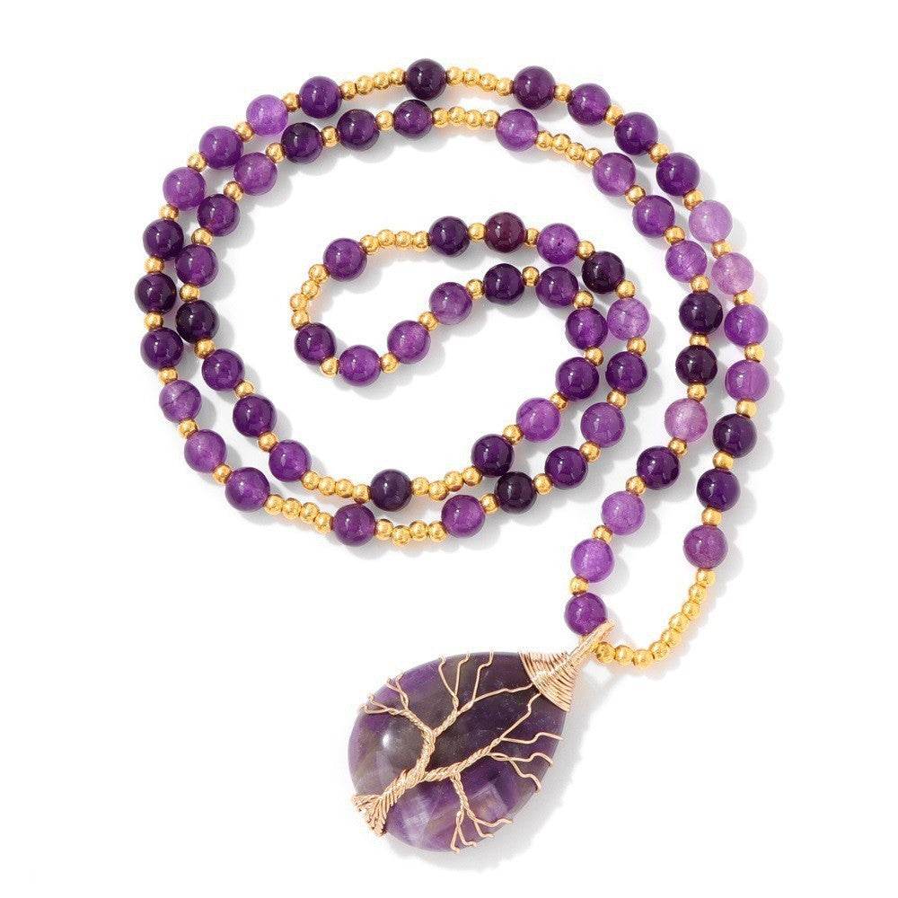 Stone Pendant Elastic String Men's And Women's Necklaces Seaside Beach Style
