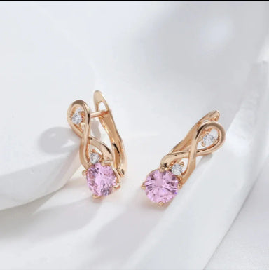 Rose Gold Light Luxury Round Petite Earrings