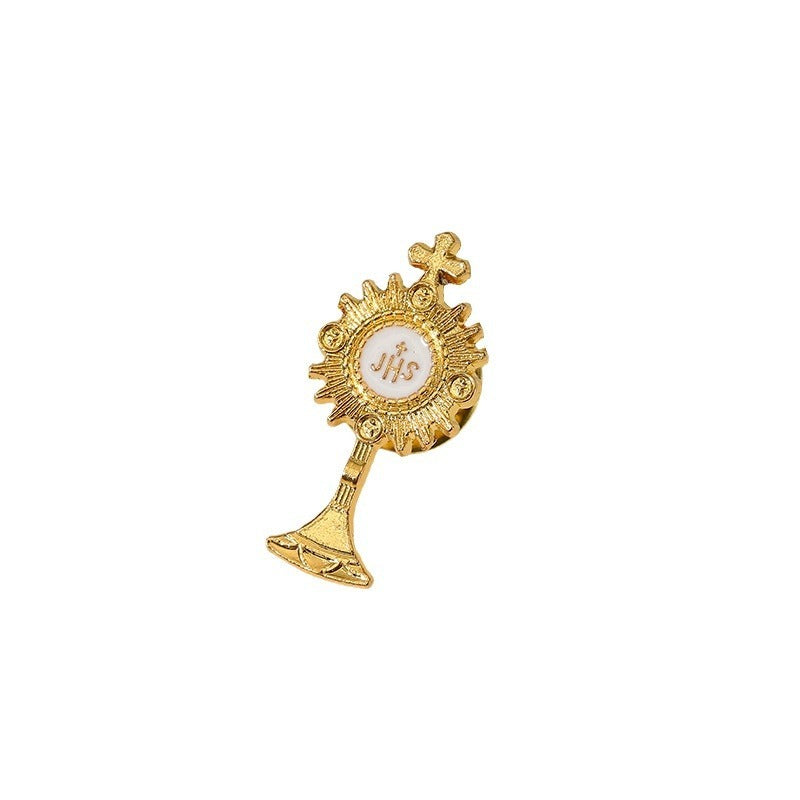 Alloy Cross Brooch, Retro And Personalized Anti Glare Pin