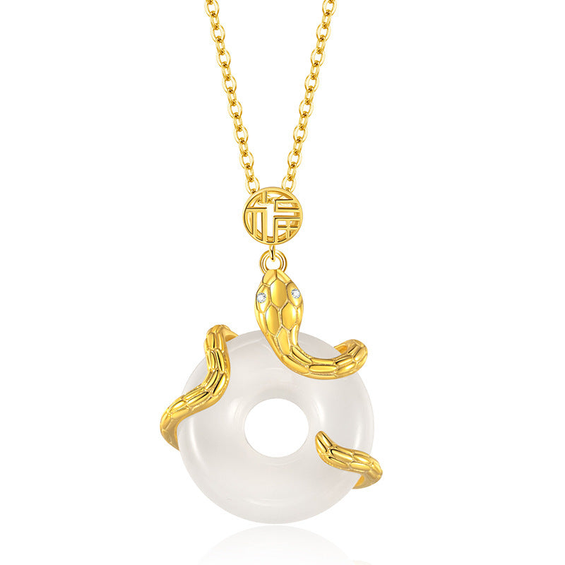 Winding Snake Blessing Necklace Female New Year Clavicle Chain