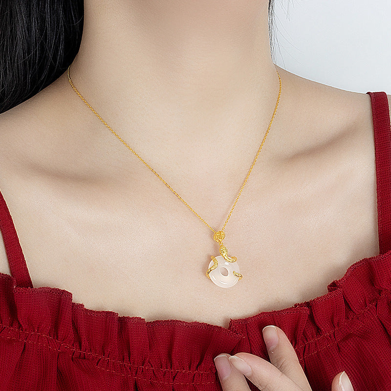 Winding Snake Blessing Necklace Female New Year Clavicle Chain