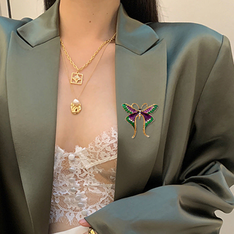 Korean Style Bee Butterfly Diamond Brooch