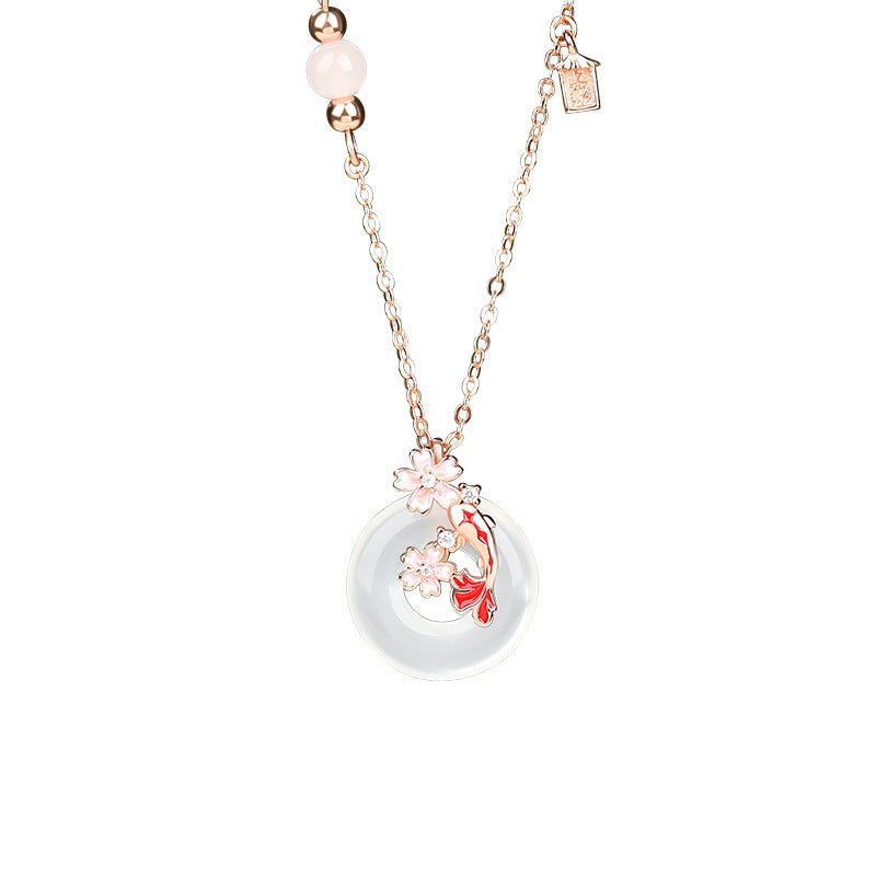 Koi Peace Buckle Necklace Women's Sterling Silver Pendant