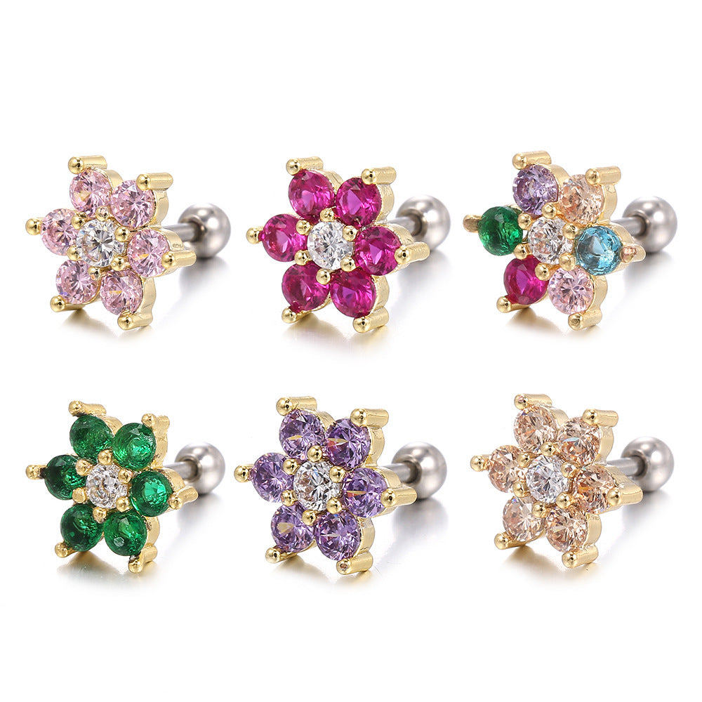 Puncture Personality Creative Screw Stud Earrings
